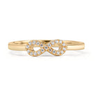 Finger ring 375/9 K gult guld Zirkoniumoxid Oändlighet