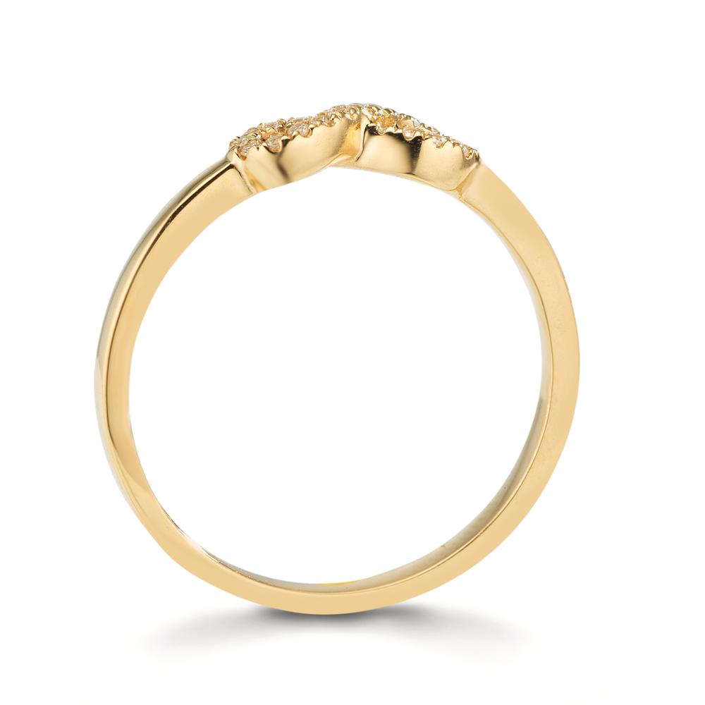 Finger ring 375/9 K gult guld Zirkoniumoxid Oändlighet