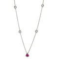 Collier 750/18 K vitguld diamant 0.14 ct, 4 stenar, w-si, rubin 42-45 cm