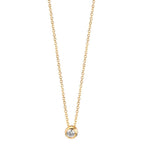 Collier 750/18 K gult guld diamant 0.05 ct, w-si 42-45 cm