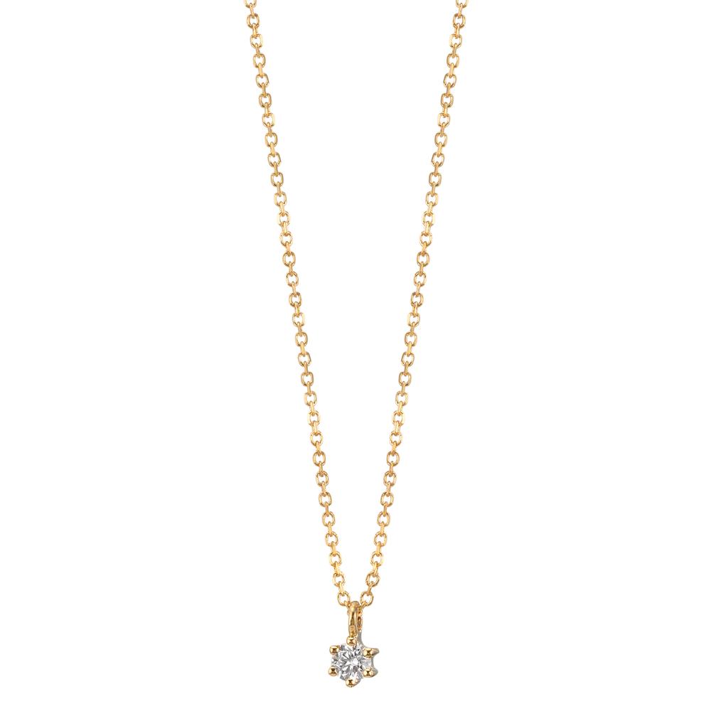Collier 750/18 K gult guld diamant 0.05 ct, w-si 42-45 cm