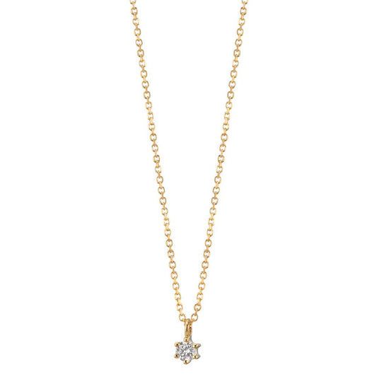 Collier 750/18 K gult guld diamant 0.05 ct, w-si 42-45 cm