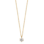 Collier 750/18 K gult guld diamant 0.10 ct, w-si 42-45 cm