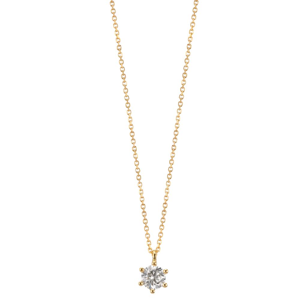 Collier 750/18 K gult guld diamant 0.25 ct, w-si 42-45 cm