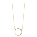 Collier 375/9 K gult guld, 375/9 K vitguld Zirkoniumoxid 6 stenar 42-45 cm Ø14 mm