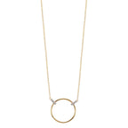 Collier 375/9 K gult guld, 375/9 K vitguld Zirkoniumoxid 6 stenar 42-45 cm Ø14 mm