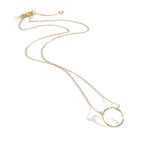 Collier 375/9 K gult guld, 375/9 K vitguld Zirkoniumoxid 6 stenar 42-45 cm Ø14 mm