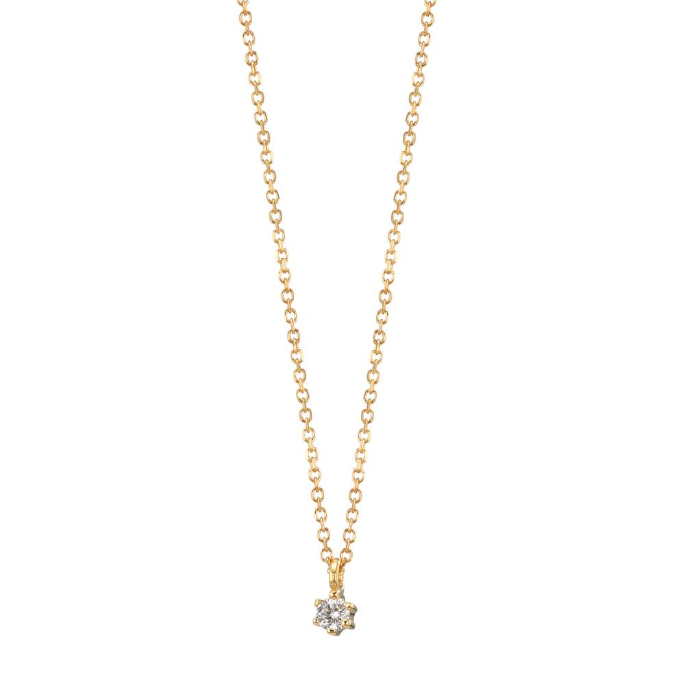 Collier 750/18 K gult guld diamant 0.03 ct, w-si 42-45 cm