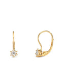 Örhängen 750/18 K gult guld diamant 0.17 ct, 2 stenar, w-si