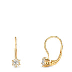 Örhängen 750/18 K gult guld diamant 0.17 ct, 2 stenar, w-si