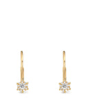 Örhängen 750/18 K gult guld diamant 0.17 ct, 2 stenar, w-si