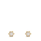 Örhängen med knoppar 750/18 K gult guld diamant 0.17 ct, 2 stenar, w-si Ø4.5 mm