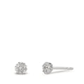 Örhängen med knoppar 750/18 K vitguld diamant 0.112 ct, 14 stenar, w-si Ø4 mm
