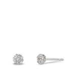 Örhängen med knoppar 750/18 K vitguld diamant 0.112 ct, 14 stenar, w-si Ø4 mm
