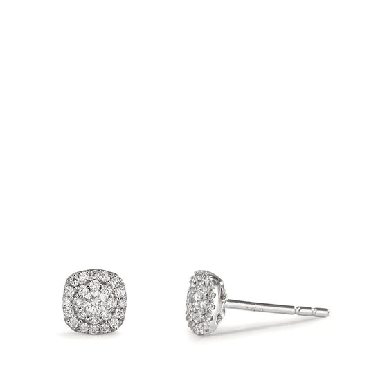 Örhängen med knoppar 750/18 K vitguld diamant 0.18 ct, w-si Ø5 mm