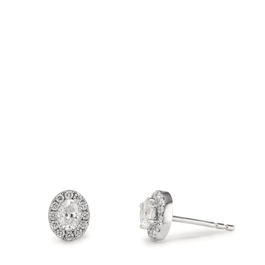 Örhängen med knoppar 750/18 K vitguld diamant 0.58 ct, w-si
