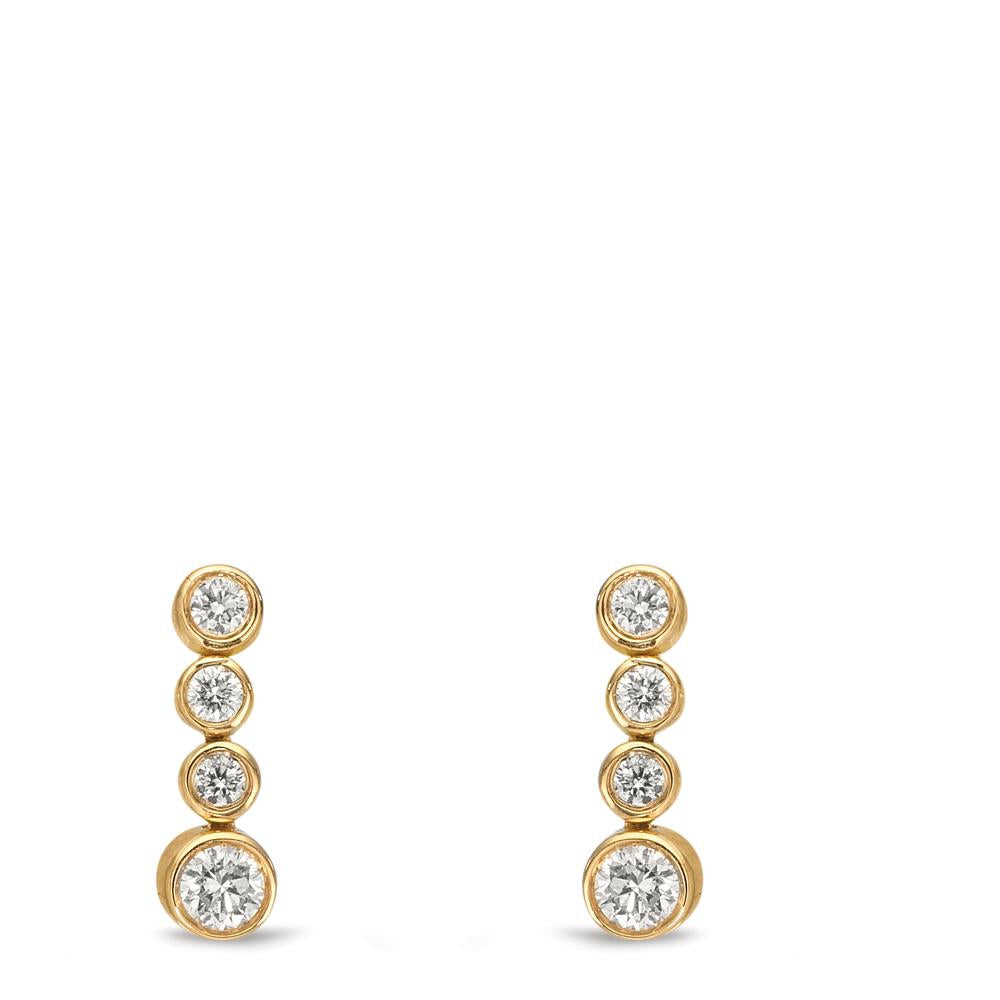 Örhängen 750/18 K gult guld diamant 0.27 ct, 8 stenar, w-si