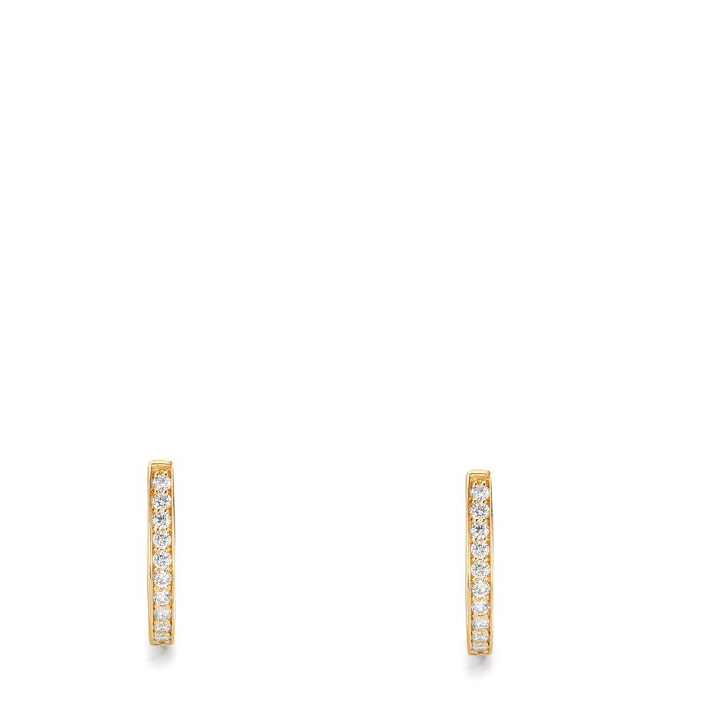 Hopfällbara örhängen 750/18 K gult guld diamant 0.10 ct, 20 stenar, w-si