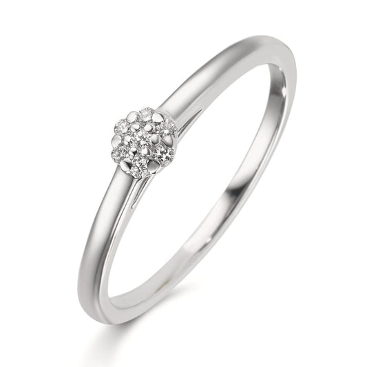 Finger ring 750/18 K vitguld diamant 0.06 ct, 7 stenar, w-si