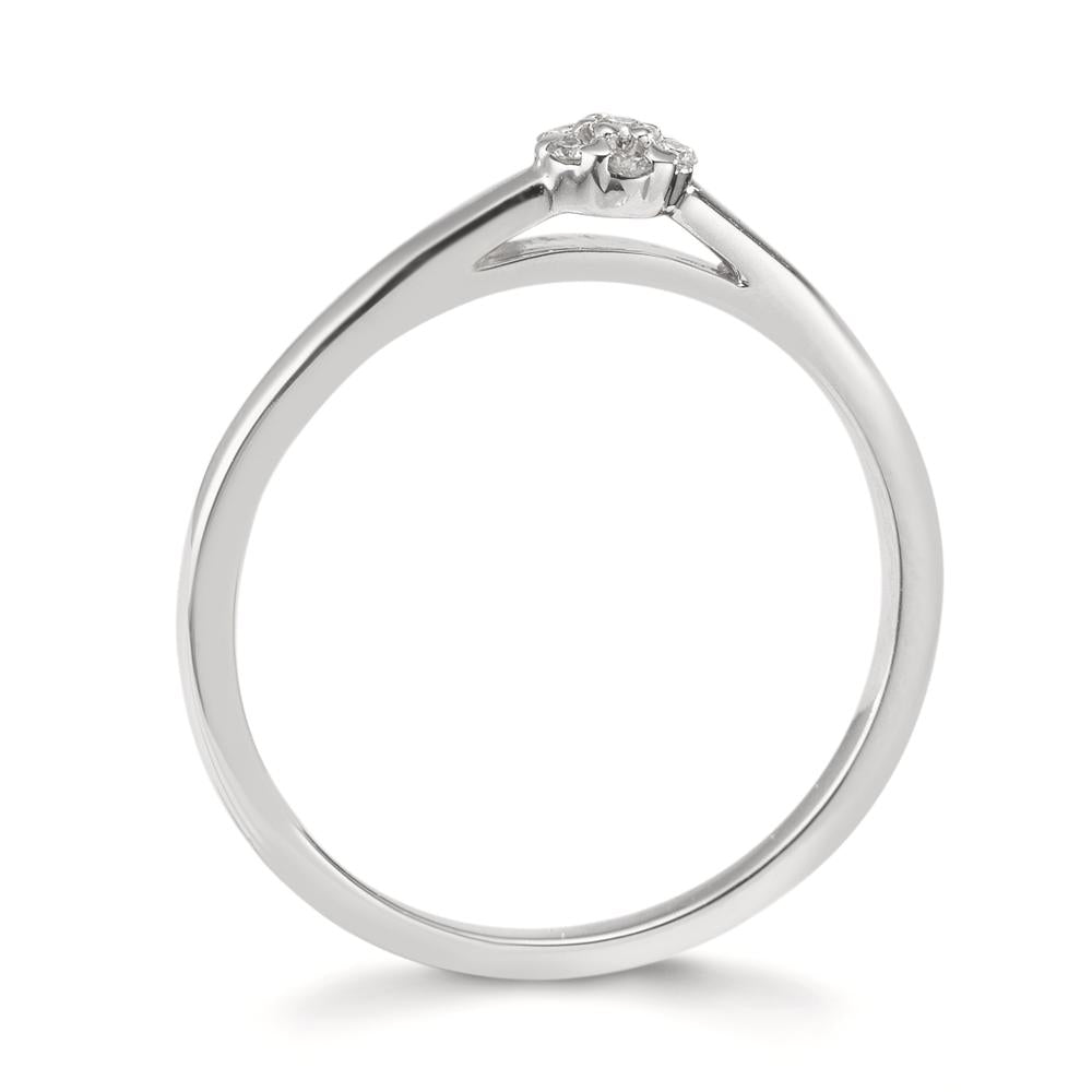 Finger ring 750/18 K vitguld diamant 0.06 ct, 7 stenar, w-si
