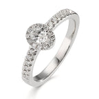 Finger ring 750/18 K vitguld diamant 0.37 ct, w-si