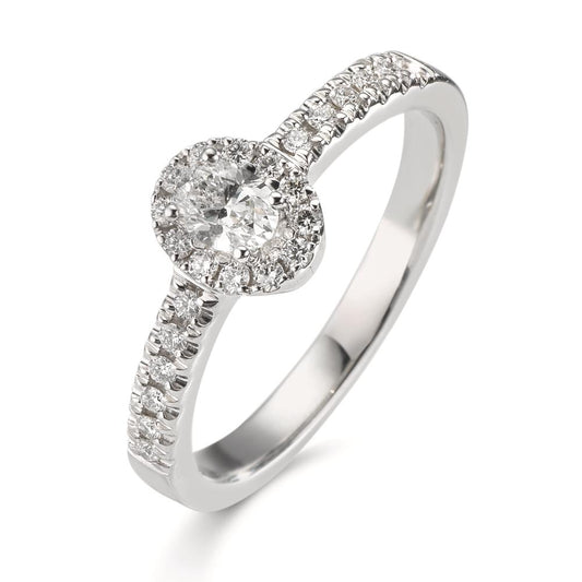 Finger ring 750/18 K vitguld diamant 0.37 ct, w-si
