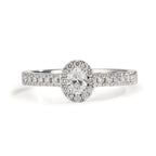 Finger ring 750/18 K vitguld diamant 0.37 ct, w-si