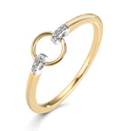Finger ring 375/9 K gult guld Zirkoniumoxid 6 stenar