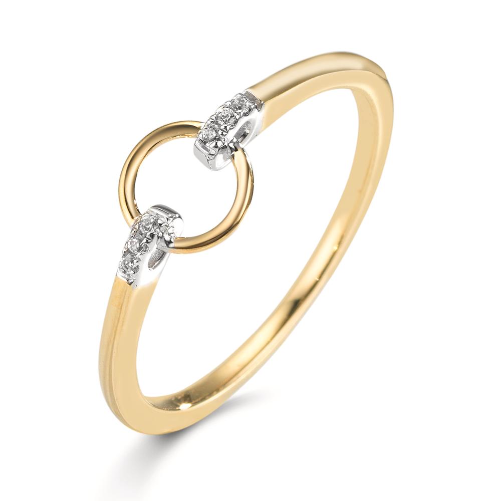 Finger ring 375/9 K gult guld Zirkoniumoxid 6 stenar
