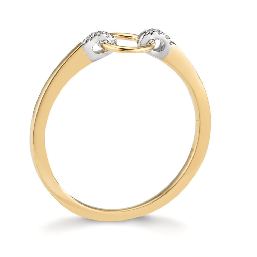 Finger ring 375/9 K gult guld Zirkoniumoxid 6 stenar