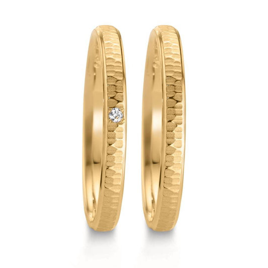 Partnerring 750/18 K gult guld diamant 0.04 ct, w-si
