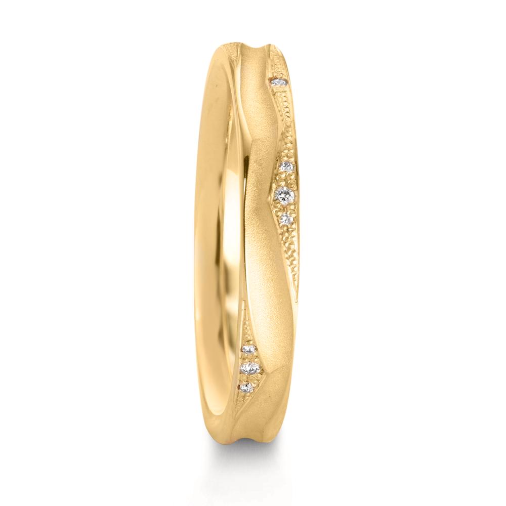 Partnerring 750/18 K gult guld diamant 0.033 ct, 12 stenar, w-vsi