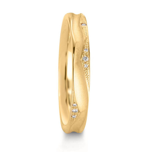 Partnerring 750/18 K gult guld diamant 0.033 ct, 12 stenar, w-vsi