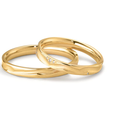 Partnerring 750/18 K gult guld diamant 0.033 ct, 12 stenar, w-vsi