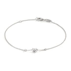 Armband 750/18 K vitguld Zirkoniumoxid 2 stenar Hjärta