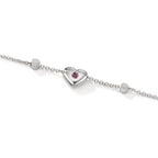 Armband 750/18 K vitguld Zirkoniumoxid 2 stenar Hjärta