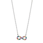 Collier Silver Zirkoniumoxid färgrik rodiumpläterad Oändlighet 42-45 cm