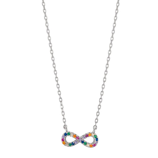 Collier Silver Zirkoniumoxid färgrik rodiumpläterad Oändlighet 42-45 cm