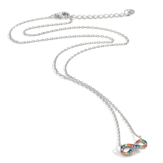 Collier Silver Zirkoniumoxid färgrik rodiumpläterad Oändlighet 42-45 cm