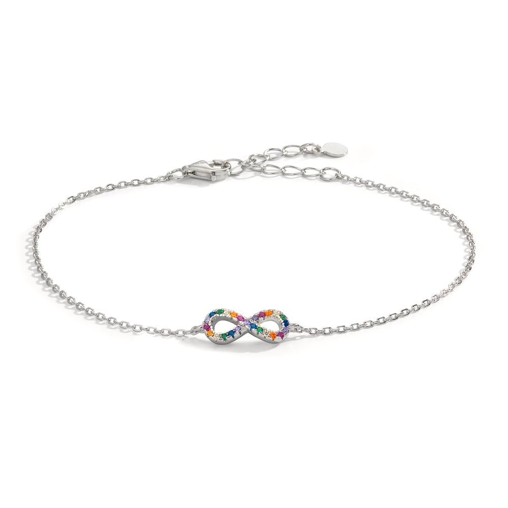 Armband Silver Zirkoniumoxid färgrik rodiumpläterad Oändlighet 16-20 cm
