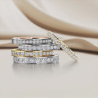 Minnesring 750/18 K rött guld, 750/18 K vitguld diamant 0.15 ct, 15 stenar, tw-vsi