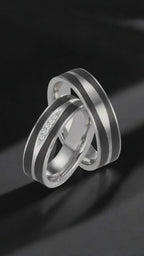 Partnerring 950 platina, Kol diamant 0.034 ct, 5 stenar, w-si