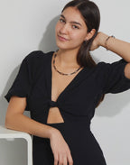 Collier rostfritt stål, Kol ros IP-belagd 45-48 cm